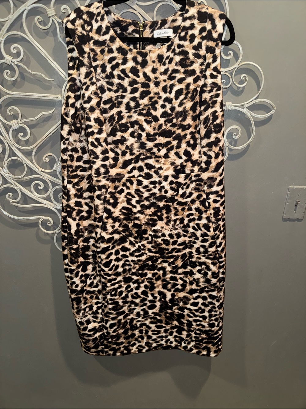 Women’s plus knit Calvin Klein Leopard Print dress Sexy Sz 20